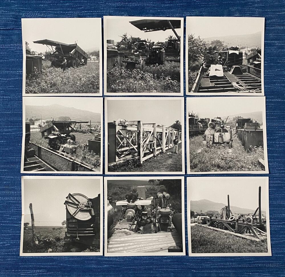 Vintage Snapshop Photo Lot of 9 Farming Cotton Equipment 1960's